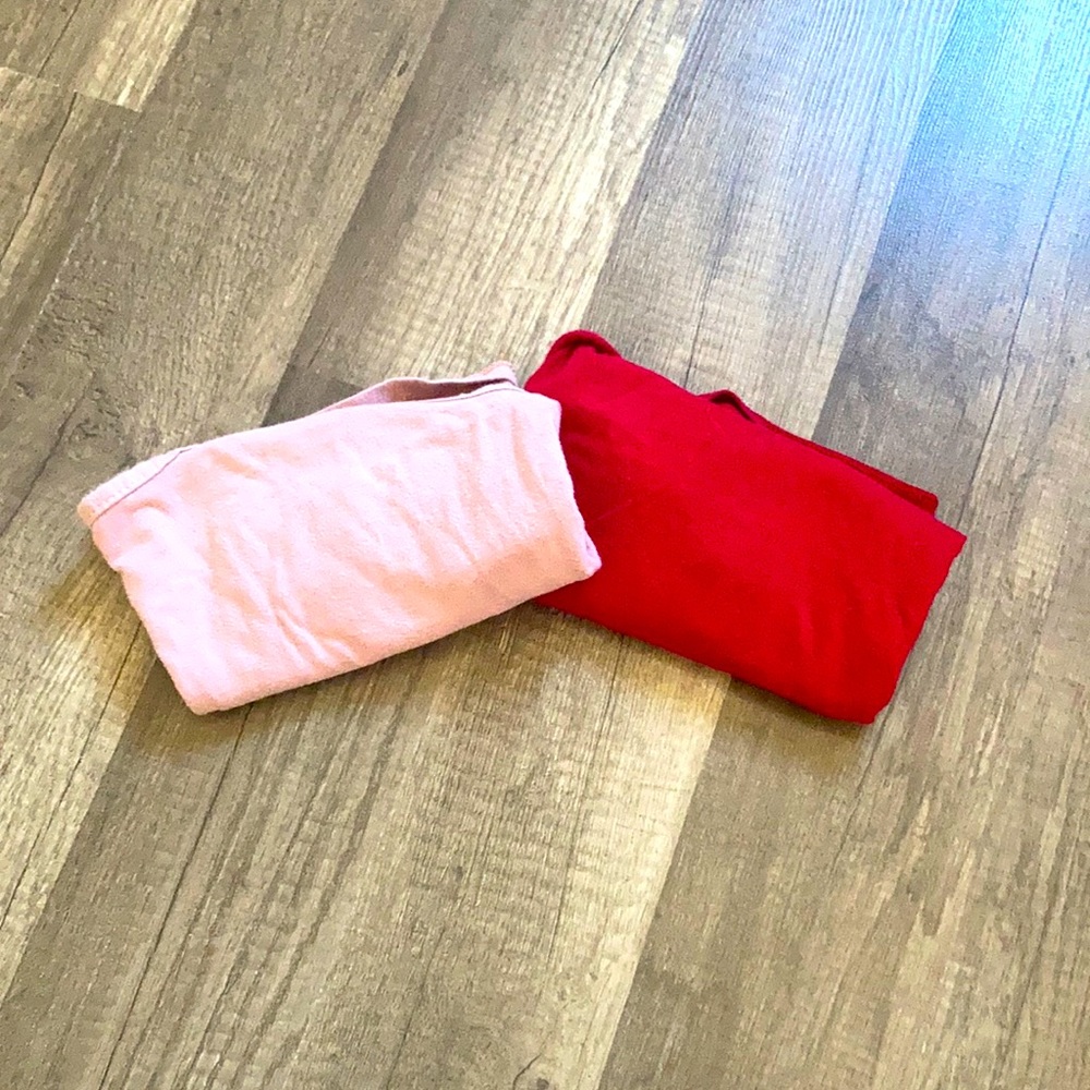 selling two pink and red cropped tops from bozzolo!